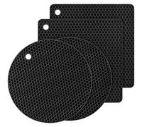 Lot de 4 dessous plat en silicone for casseroles et poêles chaudes, tapis résistants à la chaleur, coussins chauffants, repose-cuillère, grands sous-verres, coussin isolant for vaisselle pour Friteuse