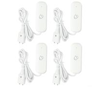 Lot de 4 détecteurs de fuite d'eau pour maison, système de surveillance à distance pour application Tuya - Alarme d'immersion d'eau pour cuisine, salle de bain, sous-sol