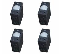 Lot de 4 détecteurs de mouvement PIR, compatibles avec BTicino Living International, couleur noire, à encastrer pour série civile, 1 module, Time Lux réglable, angle de détection 120°