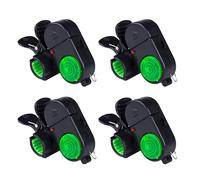 Lot de 4 détecteurs de touche de pêche à clipser avec tête rotative, son 80 dB, indicateur LED, comprend des coussinets antidérapants et anti-chute