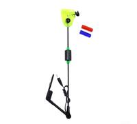 Lot de 4 détecteurs de touche pour pêche à la carpe, LED avec système de contrôle de la sensibilité, 25 cm, en acier inoxydable, clip de ligne réglable pour indicateur de tension, jaune