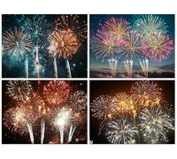 Lot de 4 Diamond Painting Kit Adulte, 5D DIY Feux d'artifice Kits de Peinture Diamant, Ronde Diamond Cristal Enfant Débutant Art Mosaïque Broderie Set pour Décor Murale Maison Cadeau 70x90cm R-1052