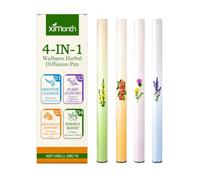 Lot de 4 diffuseurs à base de plantes, nettoyage pulmonaire, mousseline, mélatonine, nuageux, nettoyant pulmonaire, augmente la vitalité, soin doux, matériau d'arbre à thé, convient pour hommes et