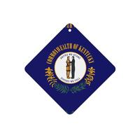 Lot de 4 diffuseurs d'arômes carrés à suspendre avec drapeau de l'État du Kentucky pour décoration intérieure de voiture, placard, chaussures
