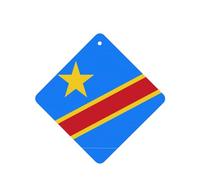 Lot de 4 diffuseurs d'arômes carrés à suspendre avec drapeau du Congo pour décoration intérieure de voiture, placard, chaussures, placard, désodorisant