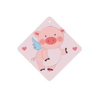 Lot de 4 diffuseurs d'arômes carrés à suspendre pour voiture Motif cochon volant