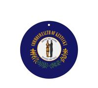 Lot de 4 diffuseurs d'arômes de voiture avec drapeau de l'État du Kentucky - Forme ronde - À suspendre - Pour décoration intérieure de voiture, placard, chaussures, placard