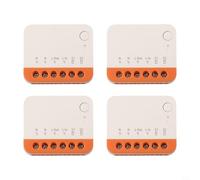 Lot de 4 disjoncteurs MINIR4 à 2 voies, relais WiFi 10 A avec minuterie de programmation et télécommande par application, pour sécurité certifiée TUV