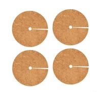 Lot de 4 disques de paillage en noix de coco pour la protection des plantes et la rétention de l'humidité du sol, plateau en fibre de coco naturelle pour supprimer les mauvaises herbes et protéger les