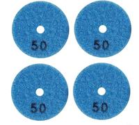 Lot de 4 disques de polissage pour le traitement de la pierre et du carrelage, 50 mm de diamètre, niveaux de grain 50 à 400, à base d'émery et de résine, convient pour le polissage à sec du granit, du