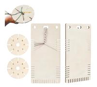 Lot de 4 disques de tissage en bois pour bracelets et tressage faits à la main - Outil de fabrication de bijoux - Disques de cordon pour corde tressée - Ensemble d'outils de tissage en bois