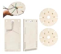 Lot de 4 disques de tressage en bois pour bracelets, plaques de tissage, cordons de perles pour loisirs créatifs, corde tressée, fabrication de bijoux faits à la main