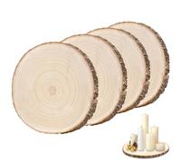 Lot de 4 disques en bois de 16 à 18 cm, ronds, pour travaux manuels, décorations de table, décorations de mariage, peintures, sous-verres et travaux manuels