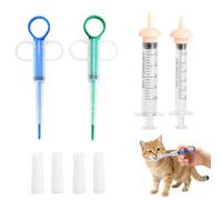Lot de 4 distributeurs de comprimés pour chat | Distributeur de comprimés avec embouts en silicone souple, aide à la déglutition pour chats, chiens, petits animaux