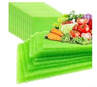 Lot de 4 doublures en éponge réutilisables pour réfrigérateur pour fruits et légumes frais, lavables, coupés sur mesure, absorbeurs d'humidité avec design ventilé