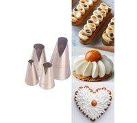 Lot de 4 douilles à douille Saint Honore, améliorez vos créations de pâtisserie avec embouts en V Wave