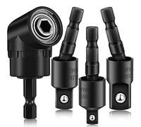 Lot de 4 douilles à impact de qualité supérieure - Adaptateurs pour perceuse électrique - Avec tige hexagonale rotative à 360 degrés - Angle de 105 degrés - Pour usage domestique et industriel