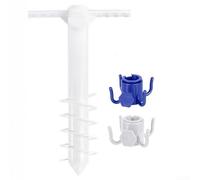 Lot de 4 douilles de parachute en ABS - Support de parapluie - Ancre de parapluie - Bout en spirale - Avec poignée ergonomique antidérapante - Pour la plage et l'extérieur - 38 x 24 x 4,4 cm