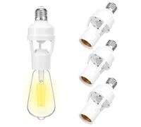 Lot de 4 douilles d'éclairage E27 avec détecteur de mouvement - Interrupteur crépusculaire PIR-Motion 360° - Lampe automatique pour couloir, cave, garage, réglage de l'heure et choix de luxe