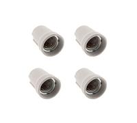 Lot de 4 douilles E27 porcelaine à vis - blanc - Zenitech