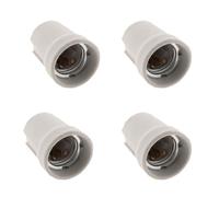 Lot de 4 douilles E27 porcelaine à vis - blanc - Zenitech