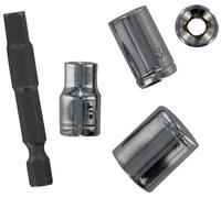 Lot de 4 douilles TIVOLY Ø 6 à 13mm + 1 porte-douille hexa 6.35 mm > 1/4' -