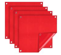 Lot de 4 drapeaux d'avertissement, rouges, 30 x 30 cm, selon la StVO pour charges en surplomb, imperméables et résistants aux intempéries