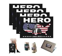 Lot de 4 drapeaux Rest In Peace Charlie Kirk, A True Patriot Charlie Kirk, 7,9 x 9,9 cm, à suspendre au mur, décoration intérieure et extérieure 2025