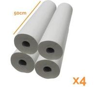 Vivezen - Lot De 4 Draps D'examen Blanc 50cm X 46m - 33g/M2 Double Épaisseur Aspect Gaufré 100% Pure Ouate