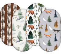 Lot de 4 draps-housses doux pour couffin, 82 x 41 cm, draps de berceau doux pour nouveau-né filles et garçons, drap-housse pour berceau, facile d'entretien et lavable en machine, pour feuilles ovales