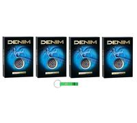 Lot de 4 eau de toilette en denim originaux - Grand classique de la parfumerie masculine 100 ml + porte-clés Beni Culinari gratuit
