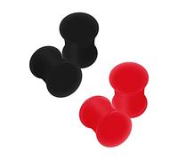 Lot de 4 écarteurs d'oreille en silicone noir et rouge à double évasement pour lobe d'oreille, Autre, Sans pierre précieuse