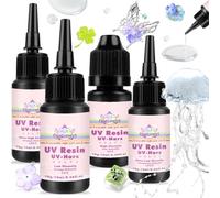 Lot de 4 échantillons de résine UV transparente à viscosité ultra élevée à faible viscosité