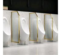 Lot de 4 écrans d'intimité muraux dorés en verre trempé translucide pour salle de bain, hôtel et toilettes publiques (120 x 40 cm)