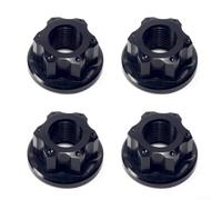 Lot de 4 écrous de moyeu M10 fabriqués à partir d'alliage d'aluminium 7075 durable pour essieux arrière de vélo de montagne et pliable avec rainures antidérapantes de couleur noire