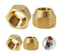 Lot de 4 écrous de raccordement en laiton 1/2" - Écrou de raccordement pour le montage de climatiseurs split - Diamètre de l'écrou : 17,2 mm - Écrou en laiton 1/2" - Convient pour raccord de tuyau de