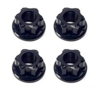 Lot de 4 écrous de roue de piste pour vélo à pignon fixe, en alliage d'aluminium 7075, boulons d'essieu à dégagement rapide, compatibles avec les moyeux arrière de 1,9 cm pour VTT pliables, noir