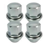Lot de 4 écrous de roue M12 x 1,5 en chrome massif pour Ford Fiesta, Focus, Mondeo, Fusion, C-Max, Kuga, Transit Connect, Escort, Puma, Volvo C30 S40 V40 V50 C70 1366029, 81EB1K024AB, 306663499