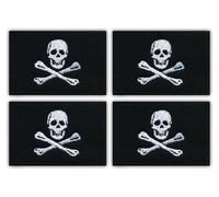 Lot de 4 écussons brodés à coudre Motif drapeau des pirates Jolly Roger