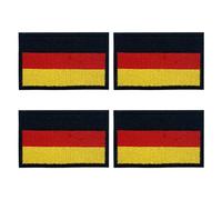 Lot de 4 écussons thermocollants - Drapeau de l'Allemagne - Écusson brodé - Mini écusson thermocollant - Vêtement de sac à dos - Patch décoratif