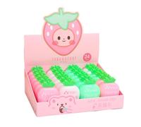 Lot de 4 Effaceurs Gommes Créatives en Forme de Fraise - Motif Dessin Animé
