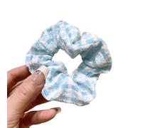 Lot de 4 élastiques à cheveux à carreaux pour femmes et femmes, en caoutchouc doux et épais, pour cheveux épais, accessoires de cheveux pour femmes, porte-queue de cheval frais et mignon, bleu
