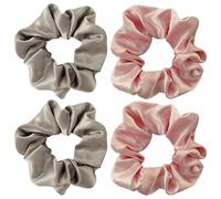 Lot de 4 élastiques à cheveux en satin pour queue de cheval, accessoires de coiffure, accessoires de cheveux pour femme, élastiques doux