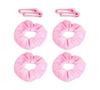 Lot De 4 Élastiques À Cheveux En Velours, 4 Pinces À Cheveux Pour Filles, Élastiques À Cheveux Roses Pour Filles, Élastiques Doux Pour Femmes, Accessoires Pour Cheveux Pour Filles Et Femmes