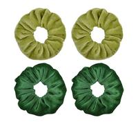 Lot De 4 Élastiques À Cheveux En Velours, Élastiques Doux, Élastiques Pour Queue De Cheval, Élastiques À Cheveux Pour Femmes, Accessoires Pour Cheveux D'École Verte