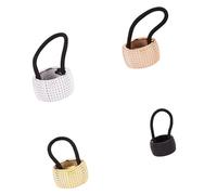 Lot de 4 élastiques à paillettes pour queue de cheval avec strass multicolores