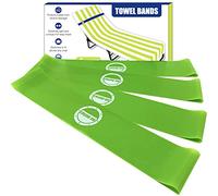Lot de 4 élastiques de Serviette - La Meilleure Option pour Les chaises de Plage, de Piscine et de croisière - Vert