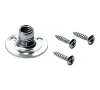 Lot de 4 embases d'assemblage acier zingué HETTICH, l.10.5 mm Zingué G