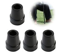 Lot de 4 Embouts de Béquille 22mm - Embouts en Caoutchouc Antidérapant Haute Résistance - Pieds de Rechange pour Cannes de Marche, Seniors et Randonnée - Stables et Silencieux