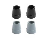 Lot de 4 embouts de canne à pêche de 1,27 cm - Embouts de rechange robustes en caoutchouc renforcé pour quad, canne de marche et meubles avec pied inférieur de 1,27 cm, noir